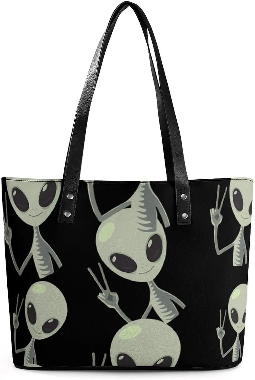 Peace Printed Women's Tote Shoulder Bag Handbag Top Handle Leather 29 * 34 * 14cm