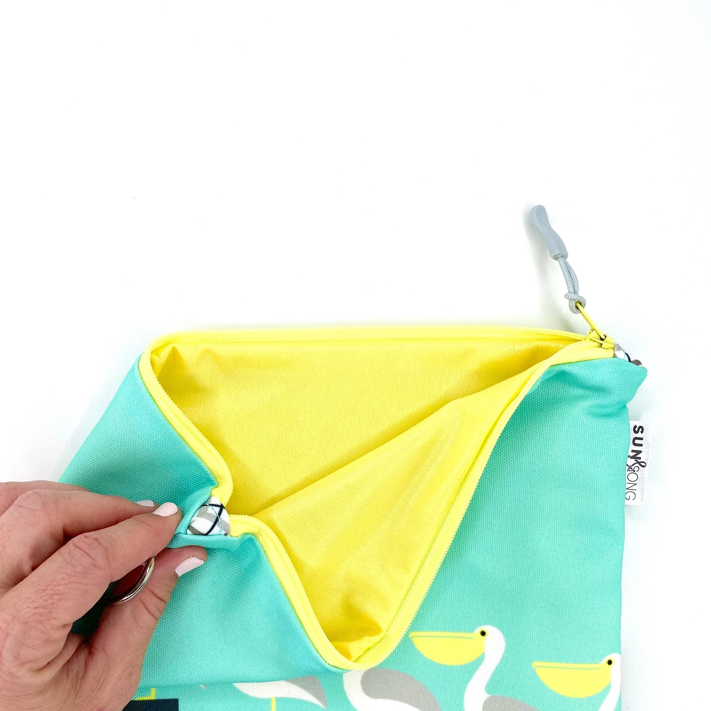 Pelican Peers in Blue   Grey, Water-Resistant Wet Bag