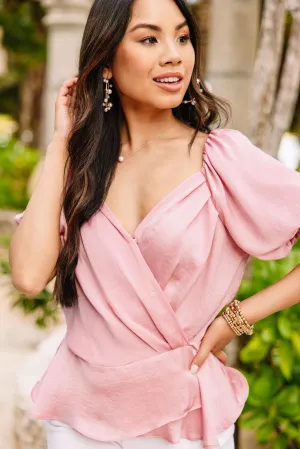 Perfect Love Mauve Pink Pleated Top