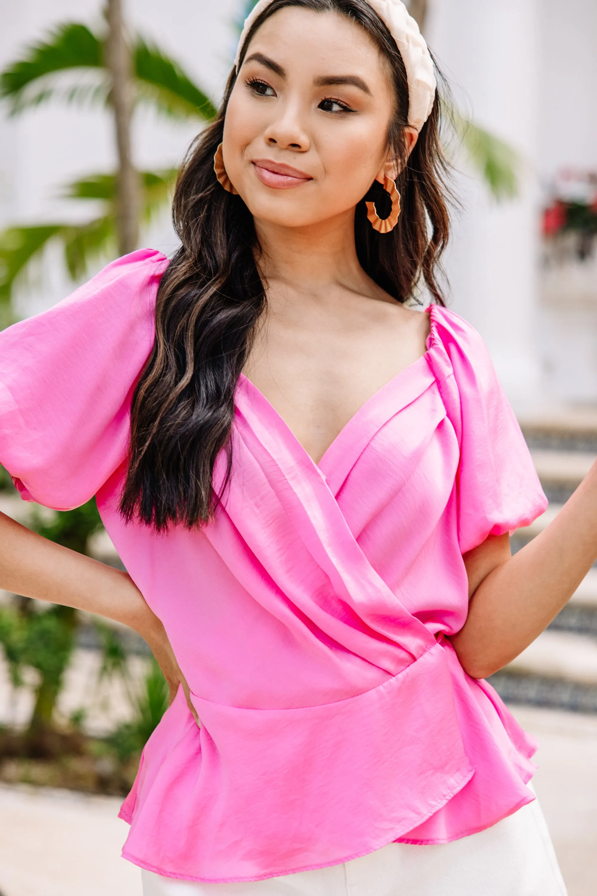 Perfect Love Pink Pleated Top