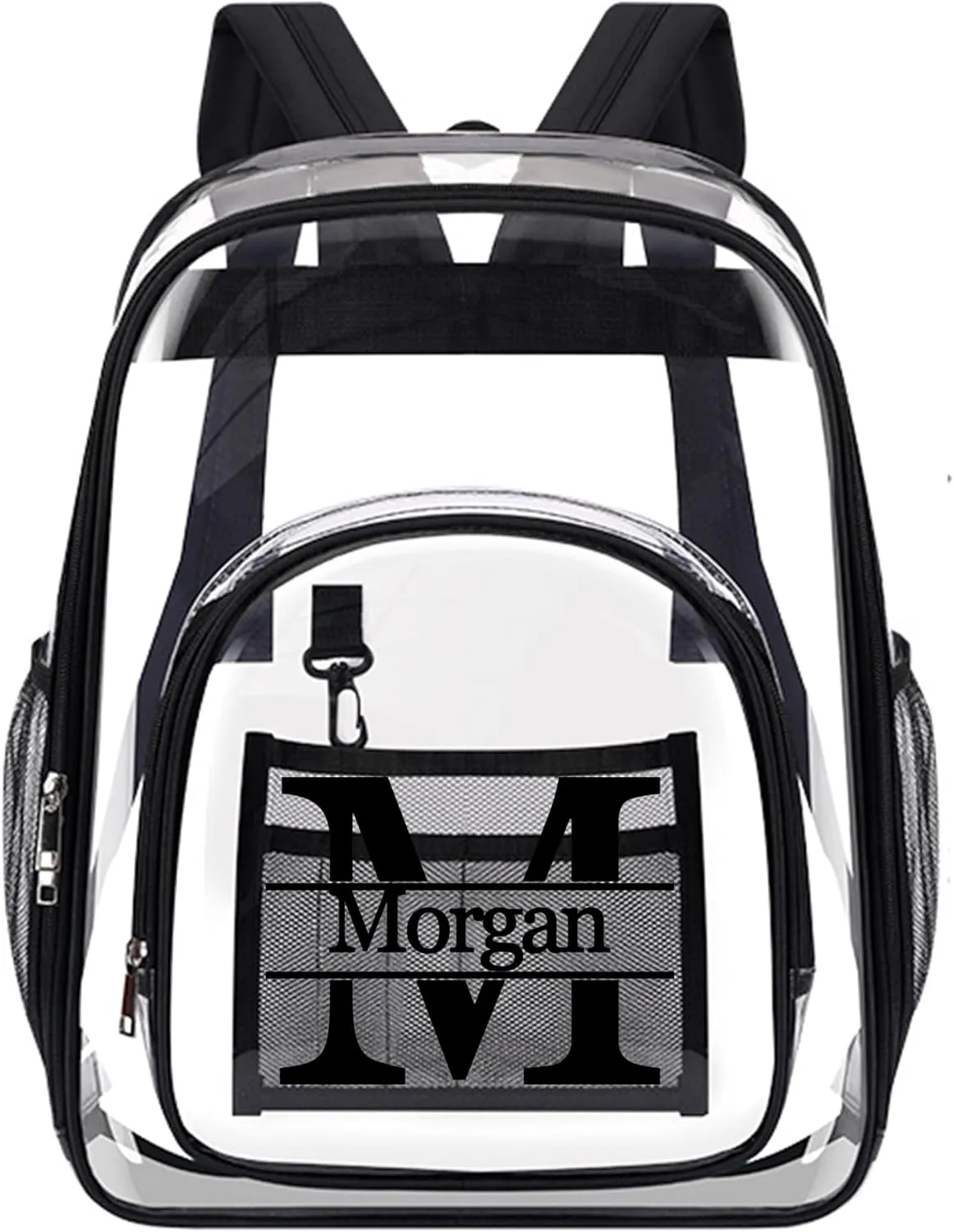 Personalized Clear Backpack with Name Custom Clear Bookbag Customized Any Text PVC Heavy Duty Transparent Backpack, Gifts