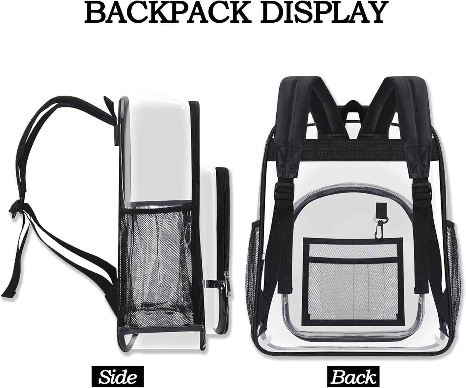 Personalized Clear Backpack with Name Custom Clear Bookbag Customized Any Text PVC Heavy Duty Transparent Backpack, Gifts