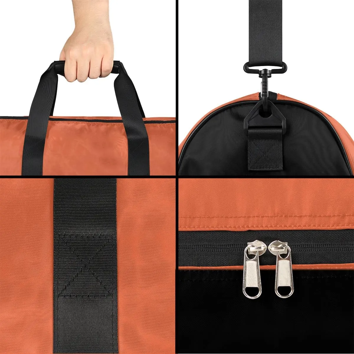 Personalized-Men-Duffel-Bag Travel-Bag for Men Women Custom-Name Luggage Bag Large-Gym-Bag Gym Accessories for Sports Orange Traveling Bag with Shoes Storage