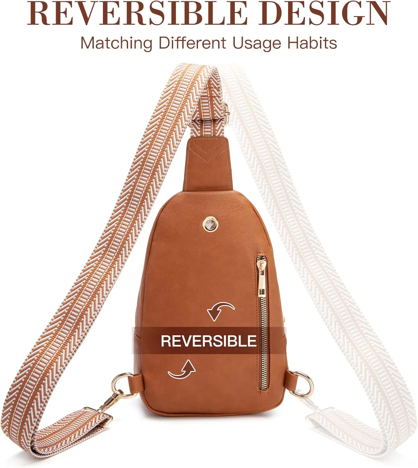 Personalized Mothers Day Gifts Initial Sling Bag PU Crossbody Bags for Women Mother's Day Birthday Gifts for Women Mom Sister Wife (Brown-L)