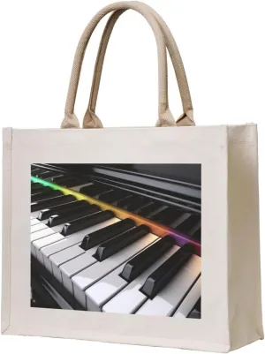 Piano Key printed Canvas Carrying Tote Bag Handbag Shopping Bag
