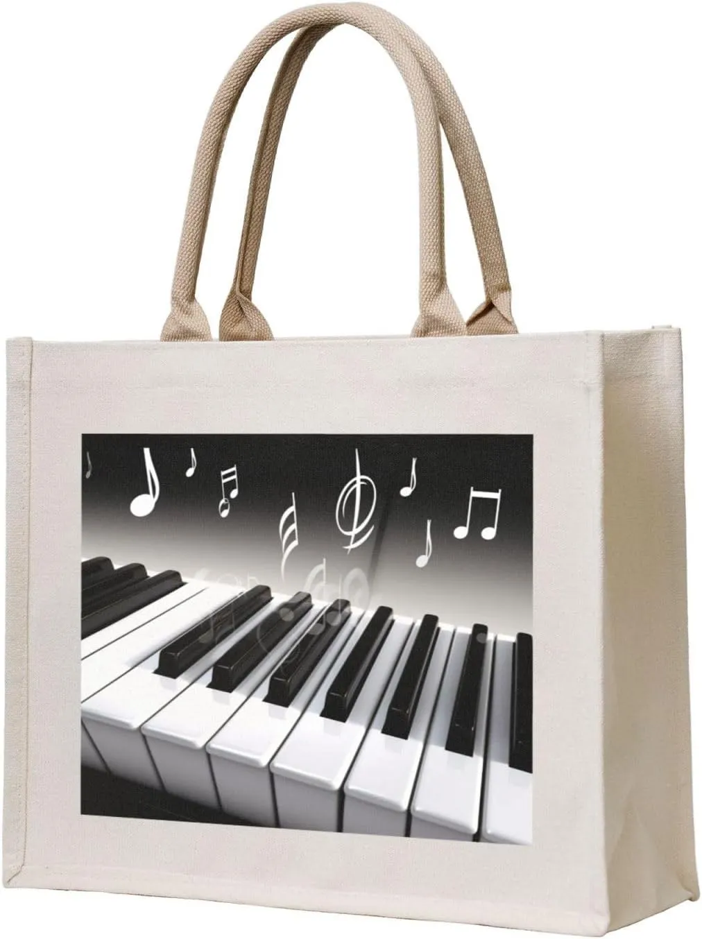 Piano Music Symbol printed Canvas Carrying Tote Bag Handbag Shopping Bag