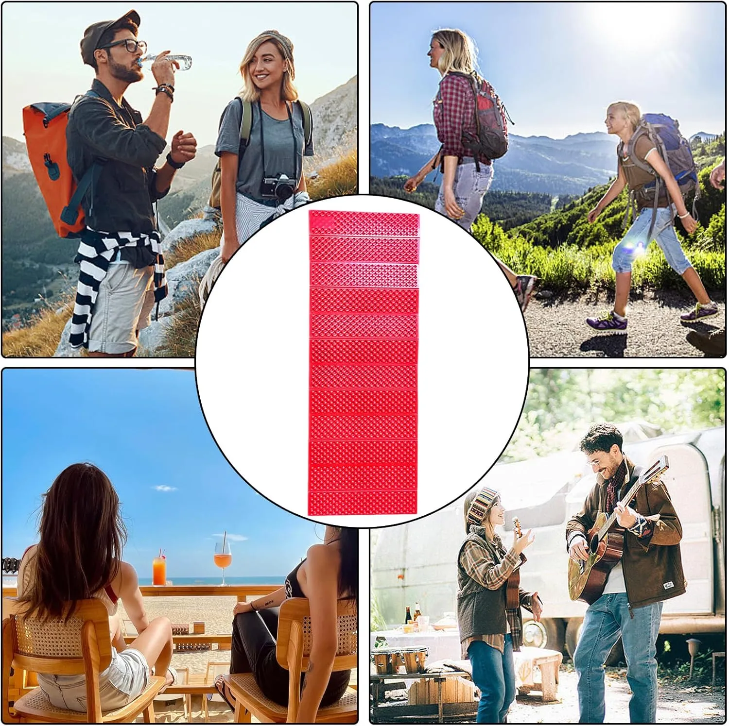 Picnic Mat, Insulated and Waterproof Tent Floor Mat, Sunproof Oudoor Sitting Sleeping Pad, Backpacking Sleeping Pad for Beach Travel, Hiking, Outdoor Family