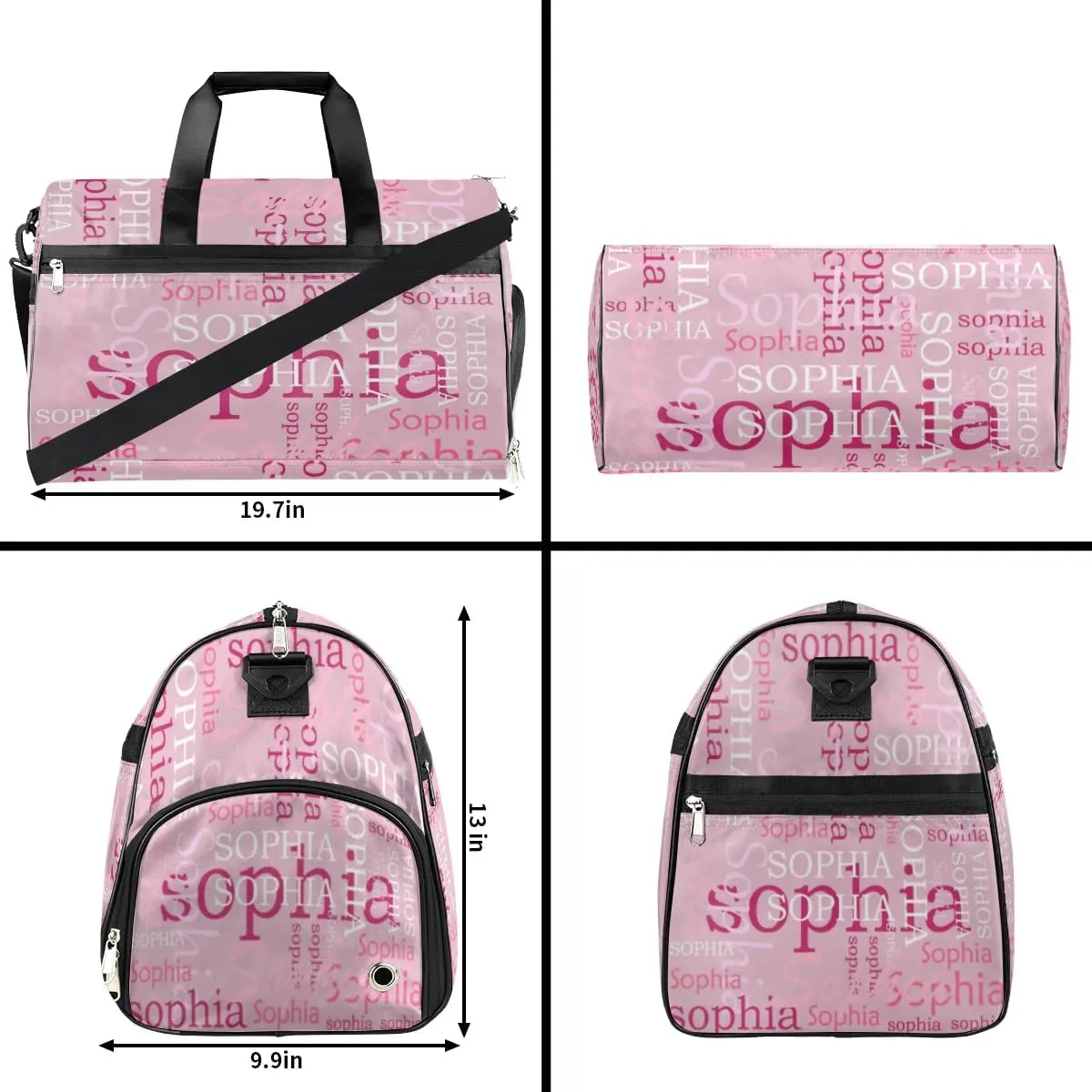 Pink Travel Duffel Bags for Women Gym Bag for Adults Personalized Large Luggage Bag for Women Ovenight Bag Travel Tote Bag for Women
