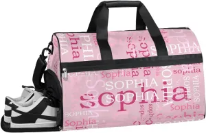 Pink Travel Duffel Bags for Women Gym Bag for Adults Personalized Large Luggage Bag for Women Ovenight Bag Travel Tote Bag for Women