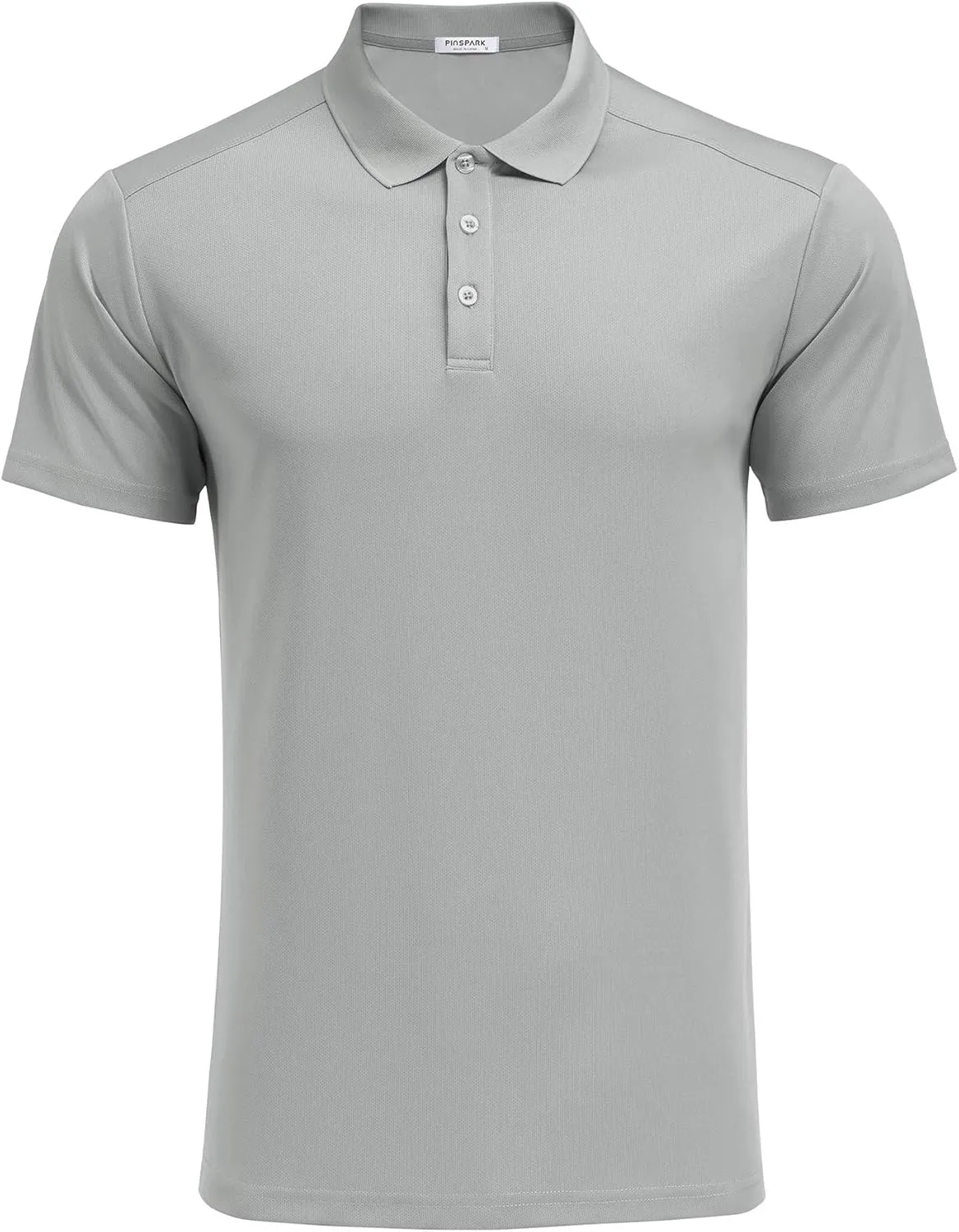 PINSPARK Golf Polo Shirts for Men Quick Dry Short Sleeve Collared Shirt Slim Fit Casual Solid Stylish Polos Shirt