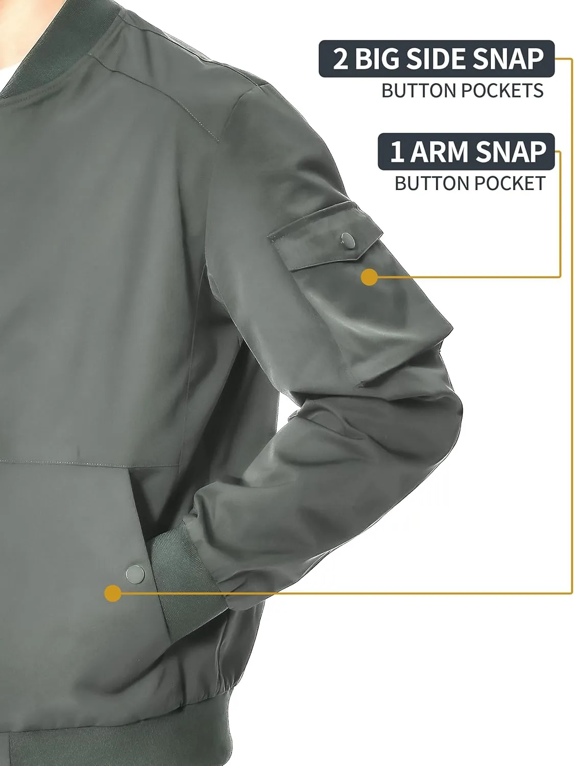 Pioneer Camp Mens Bomber Jacket Lightweight Casual Spring Fall Windbreaker Stylish Varsity Flight Zip Up Coat with Pocket