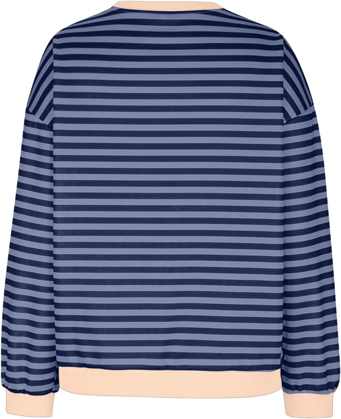 Plus Size Tops for Women 2024 Trendy Long Sleeve Striped Crewneck Sweatshirt Loose Fit Pullover Preppy Top Y2K Outfit