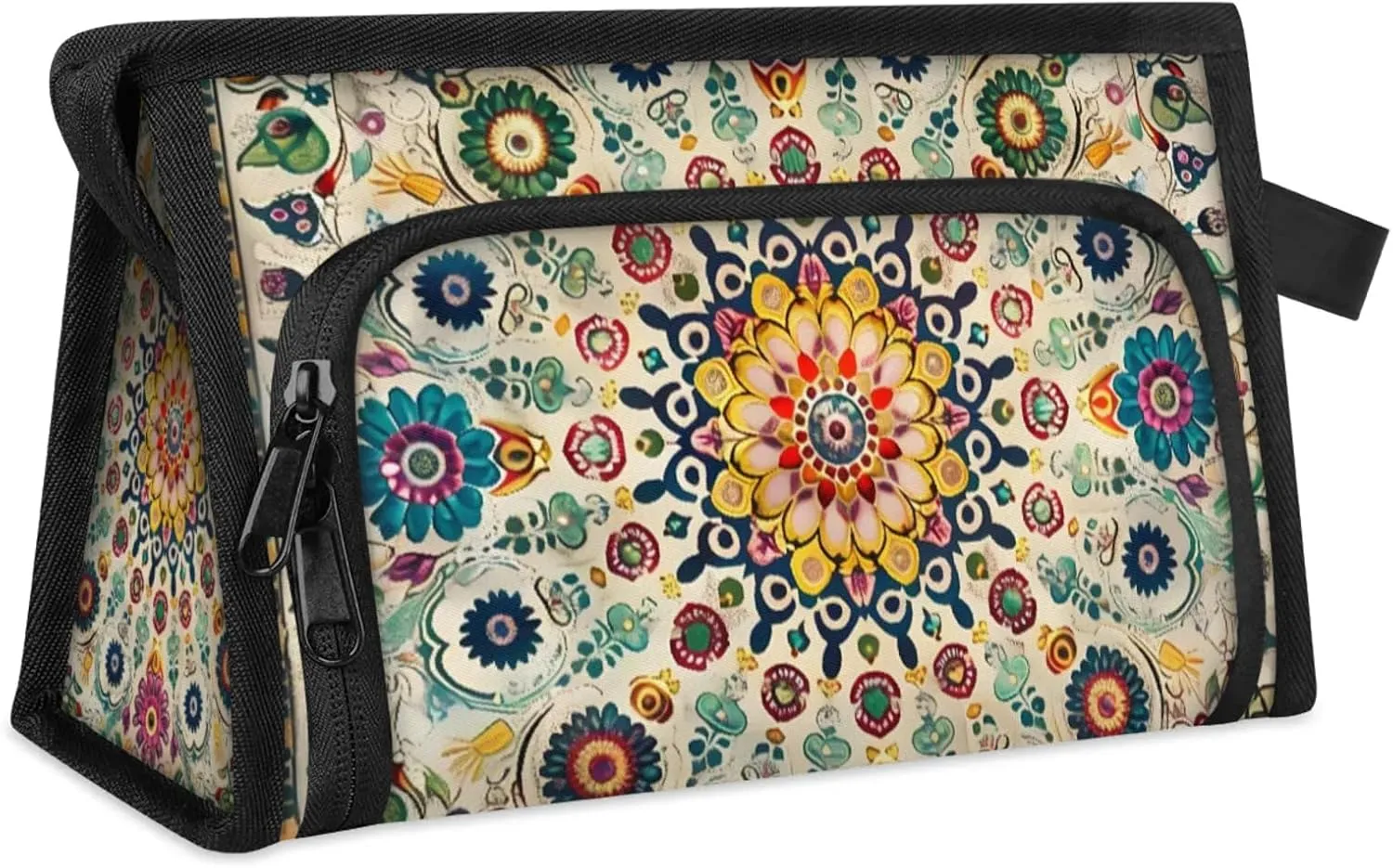 Polynesian Pattern Makeup Bag For Women Travel Cosmetic Bag With Handle Organizer Toiletry Bag Pouch Zipper Bag Make Up Bags With Compartments Stylish Makeup Storage Pouch