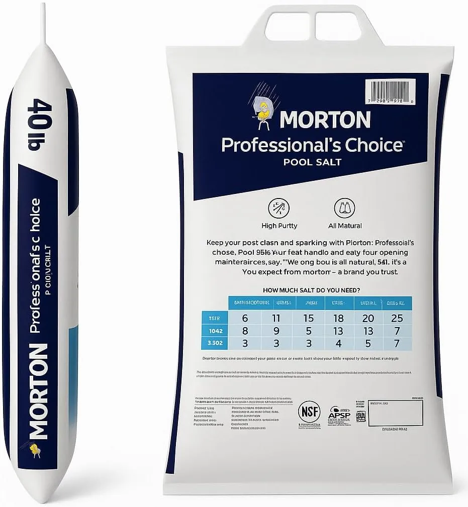 Pool Salt 40 lb Bags Pack of 2, Pure Aqua Salt for Swimming Pools, Fast-Dissolving Formula for Saltwater Pools, Morton Aqua Salt for Saltwater Pools, Swimming Pool Salt