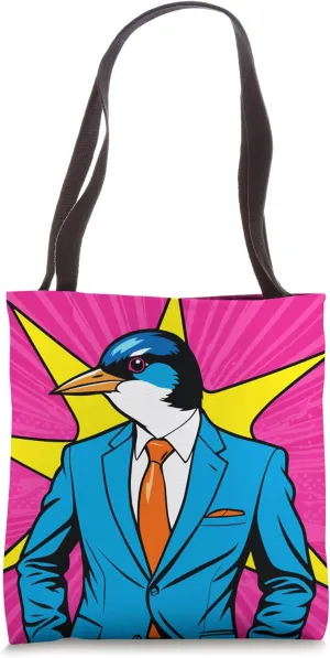 Pop Art Swallow in Business Suit Tote Bag
