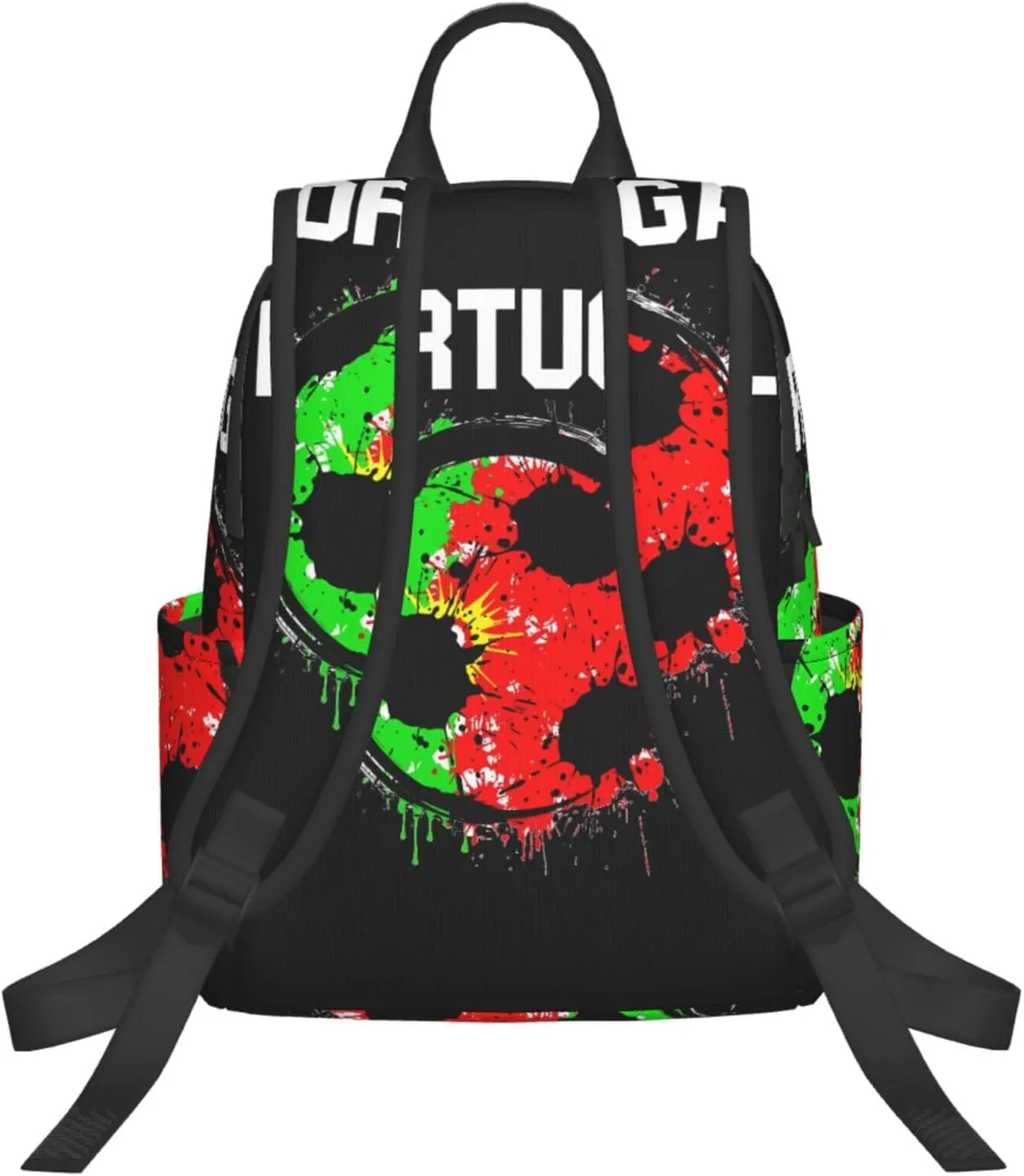 Portugal Soccer Portuguese Football Flag Casual Laptop Backpack Travel Rucksack Sports Daypack Adjustable Strap Bags with Multi-Pockets for Working Running Camping