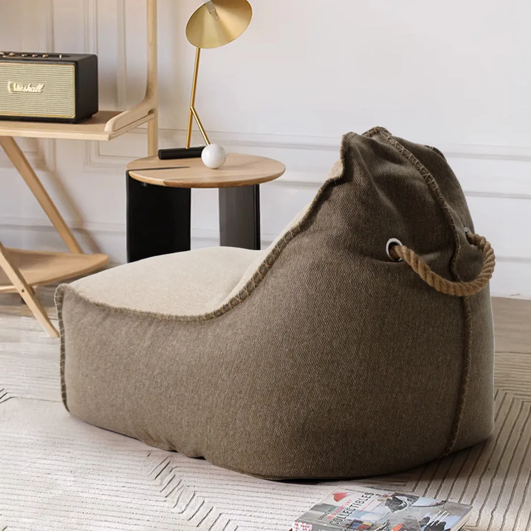 Pre-order 85 Days Delivery Olefin Beige Sunproof 100% Bean Bag With Ottoman 323-BB / 296-BB