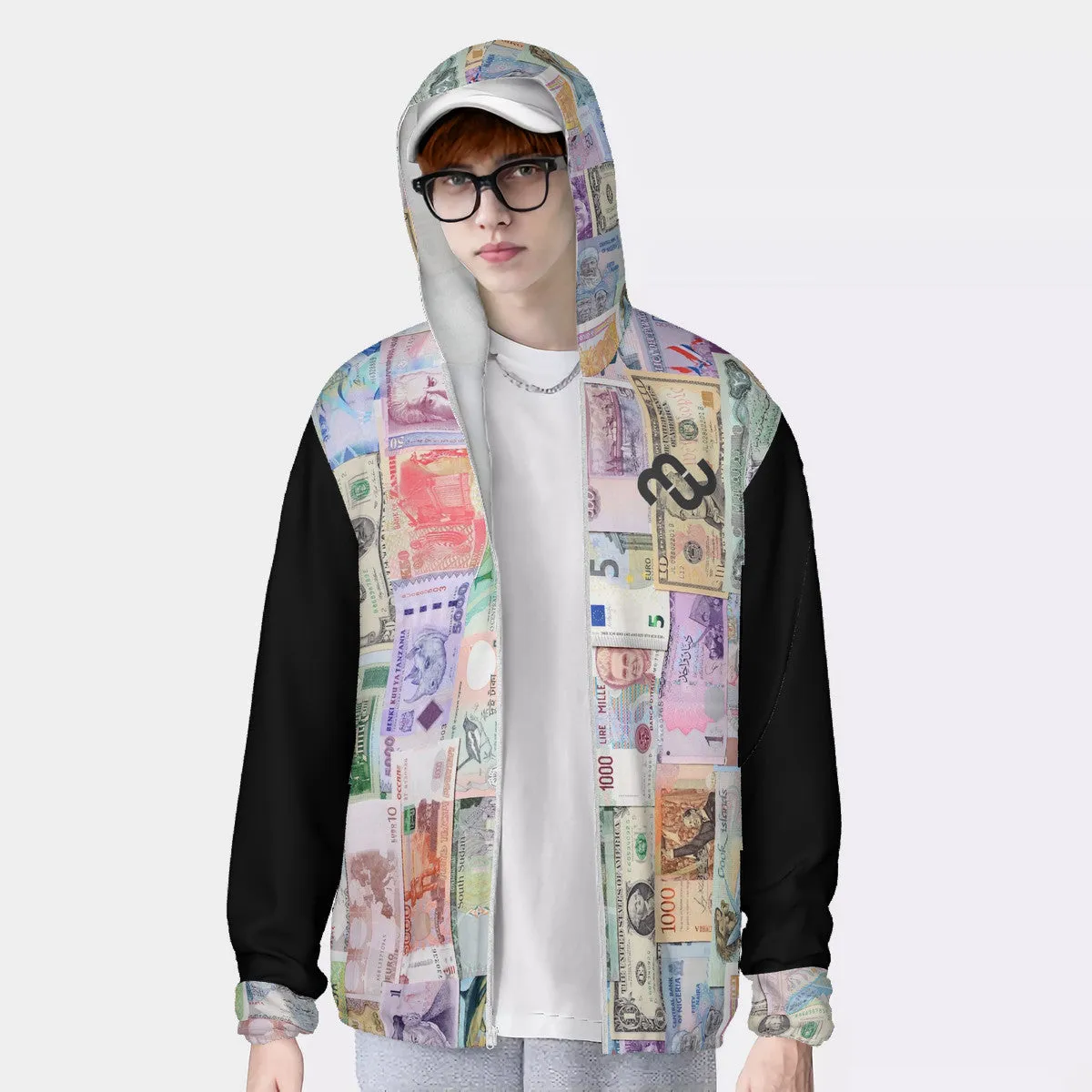 Premium at a great Money Currency Lightweight Hoodie HC_F1 Bushae Eco-friendly technology Protective Sun Zipper