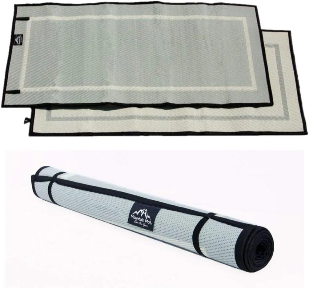 Premium Outdoor RV Patio Mat – Extra Thick 5mm Recycled Polypropylene Rug – Heavy-Duty, Waterproof, Reversible – Luxury Mat for Camping, Beach, Deck, Campsite