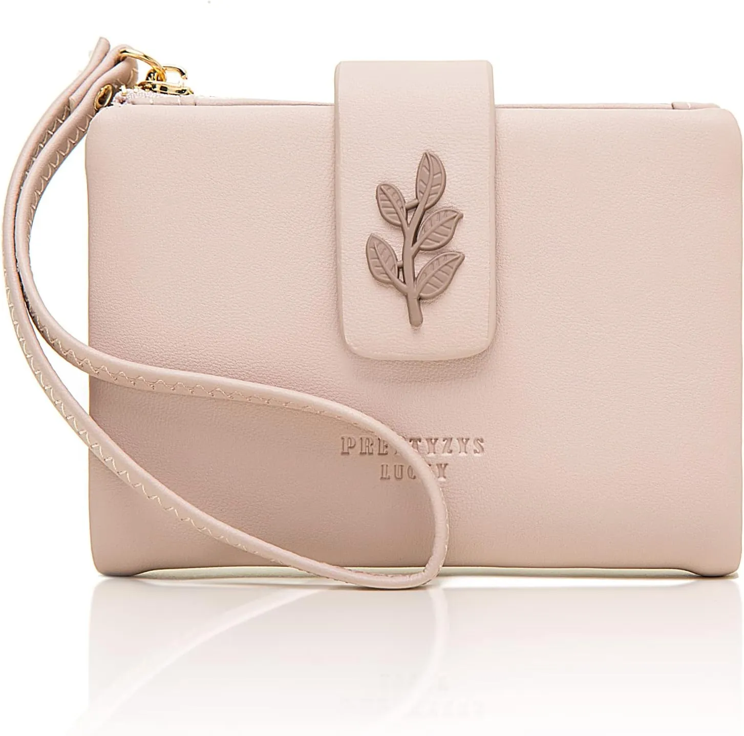 Prettyzys Small Bifold Wristlet Wallet for Women – Handmade, RFID Blocking Wallet Case with Credit Card Sleeves, Cash & Coin Storage Compartments – Mini Purse for Ladies, Teenage Girls - Pink