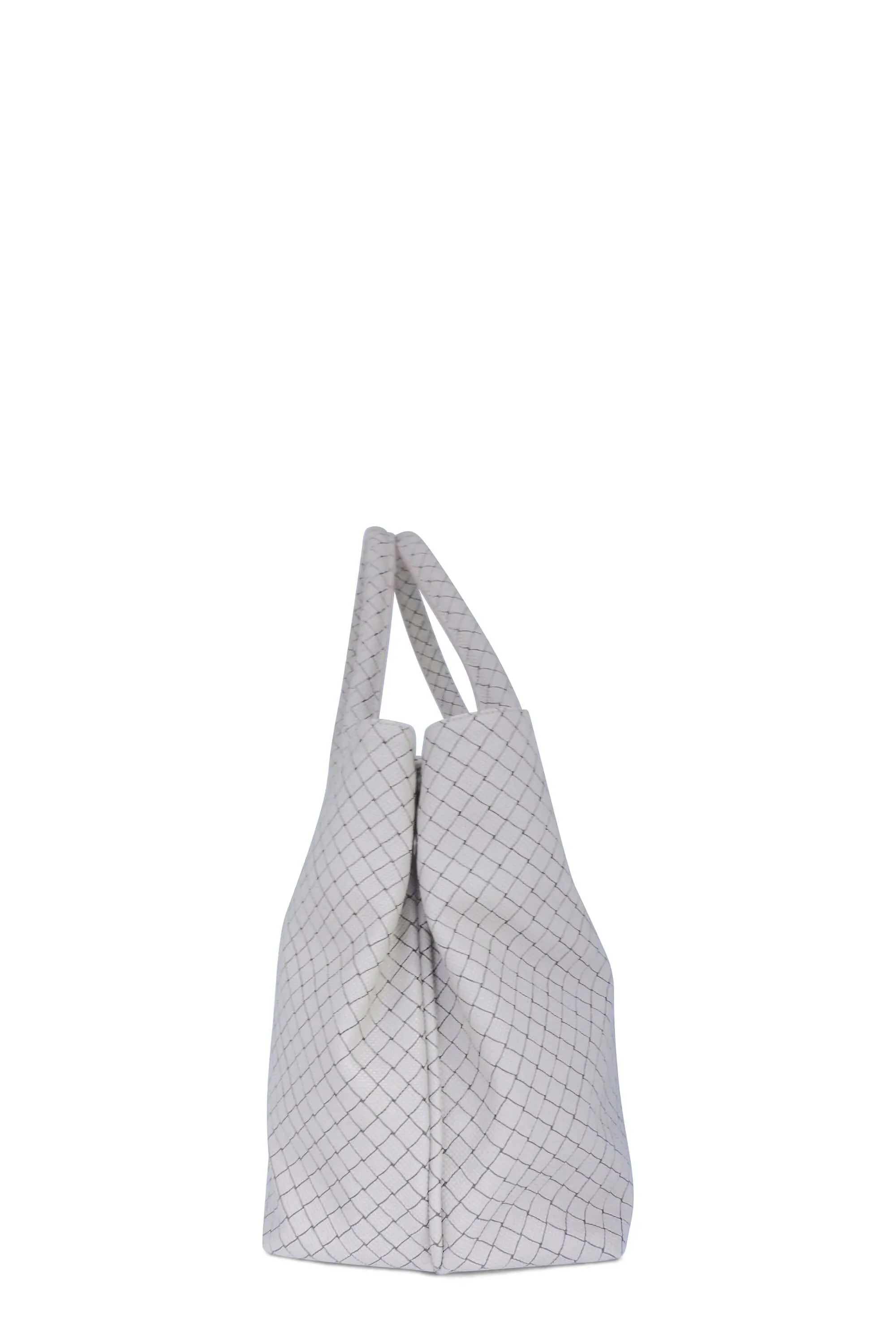 Printed Canvas Shopping Tote Brown