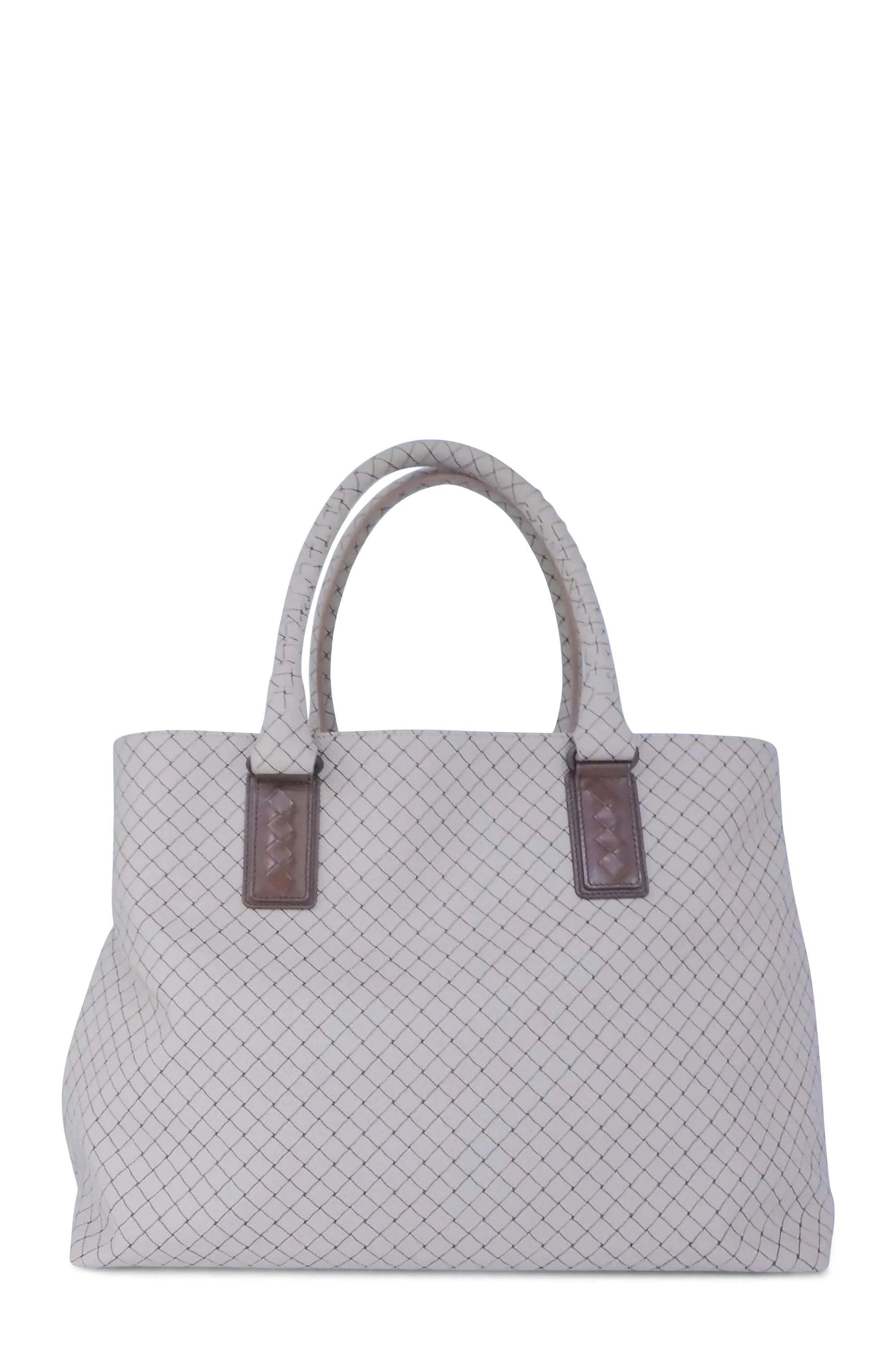 Printed Canvas Shopping Tote Brown