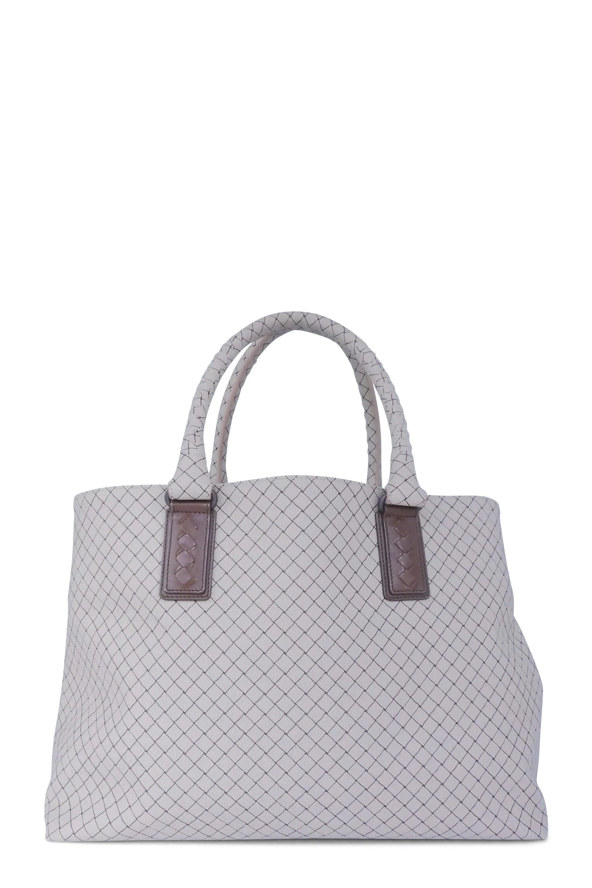 Printed Canvas Shopping Tote Brown