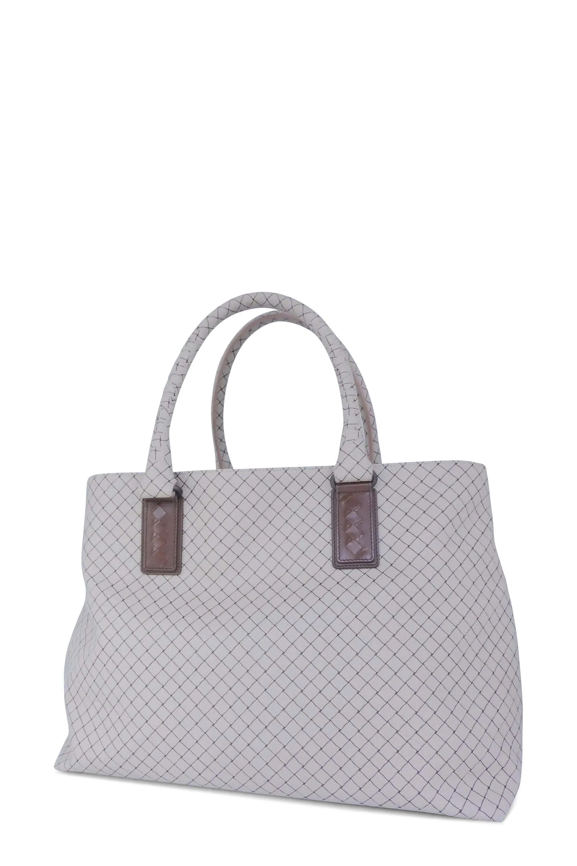 Printed Canvas Shopping Tote Brown