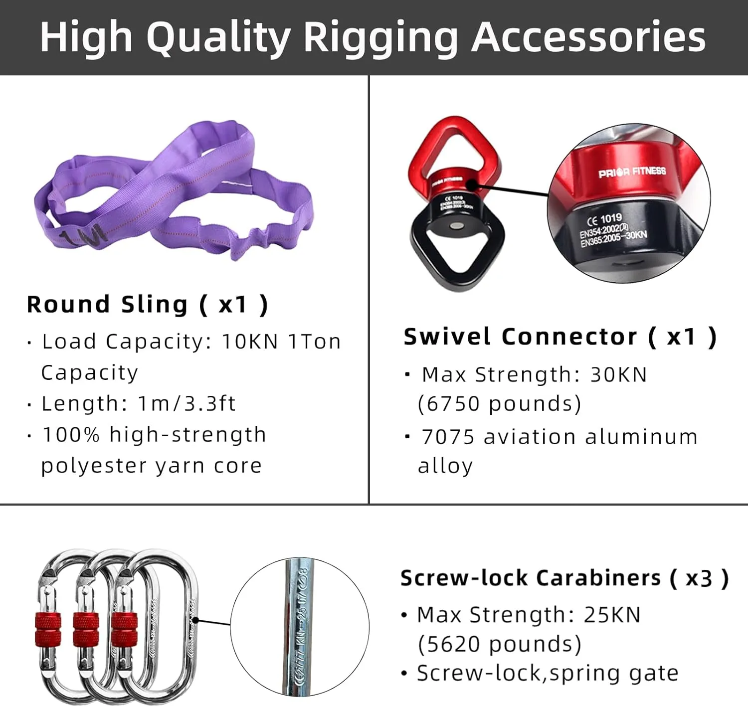 PRIOR FITNESS 2 Point Aerial Hoop, Stainless Steel Aerial Lyra Hoop, Classcial Double Point Aerial Ring Equipment with Complete Rigging Hardware, Circus Fitness Aerial Hoop Kit