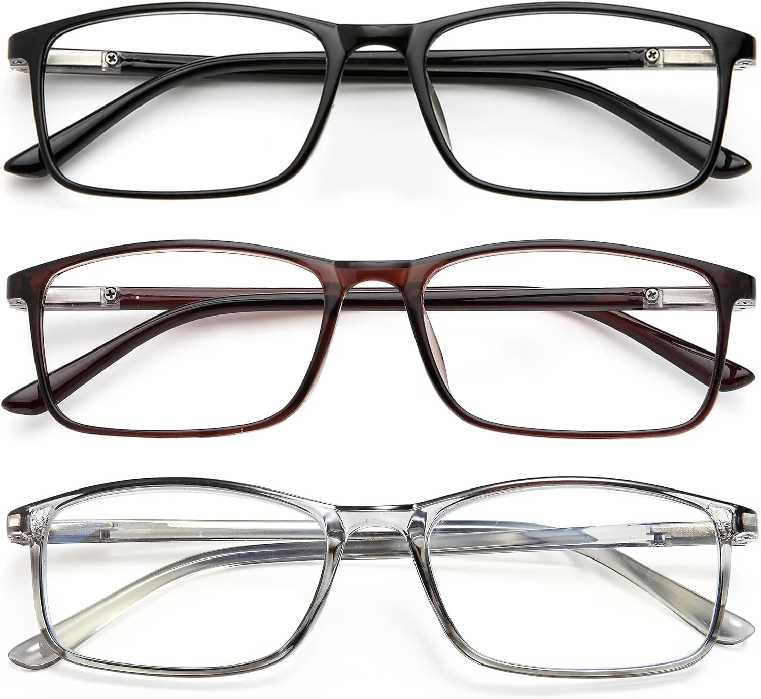 Professional Reading Glasses for Men/Women, Blue Light Blocking Computer Readers with Spring Hinges for Glare and UV Protection