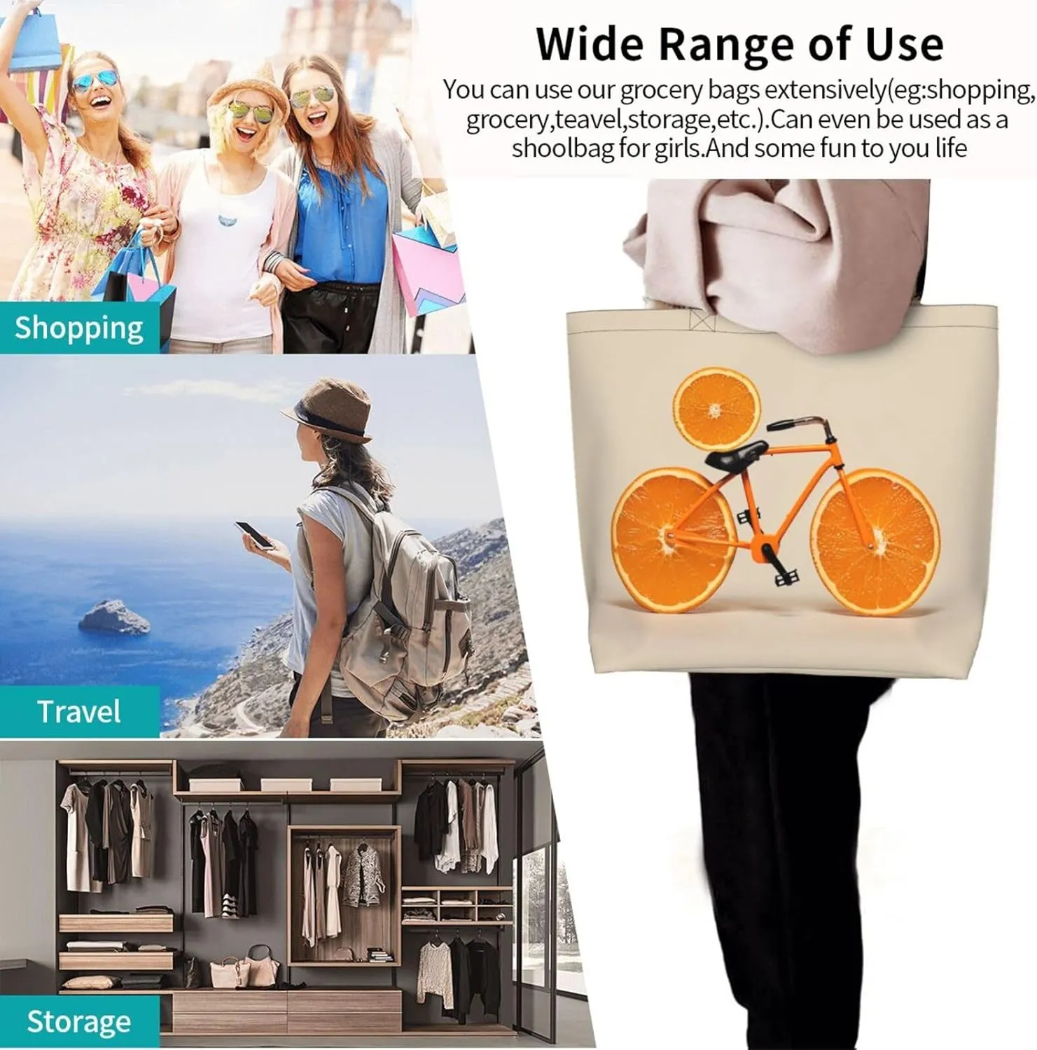 Programming Code Printed Shoulder Bag for Women Casual Handbag Shopping Bag