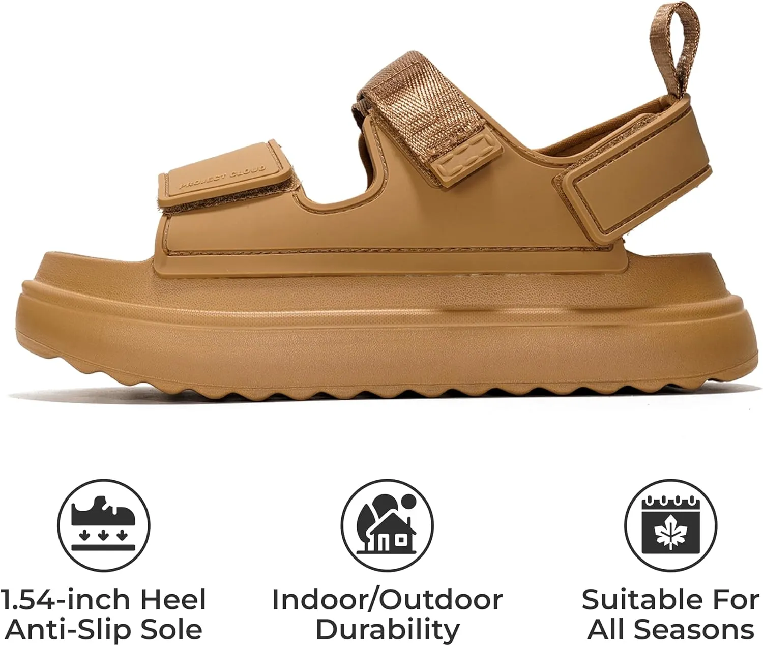 Project Cloud Platform Sandals for Women 2025 – Memory Foam Insole, Lightweight & Slip-Resistant Womens Sandals – Stylish, Beach-Ready Waterproof Women Footwear (Goldie)