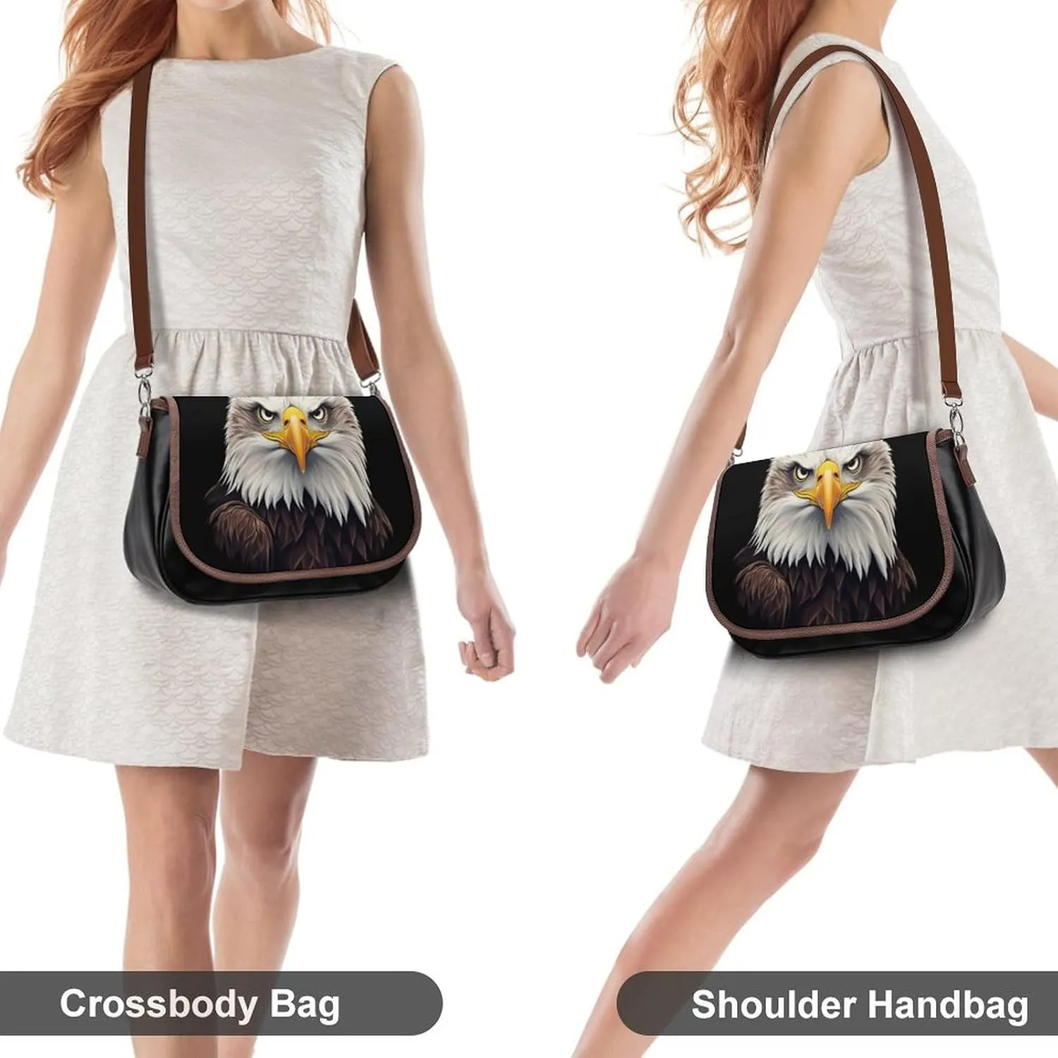 PU Leather Small Crossbody Bag, Waterproof Shoulder Bag Travel Cellphone Purse Handbag