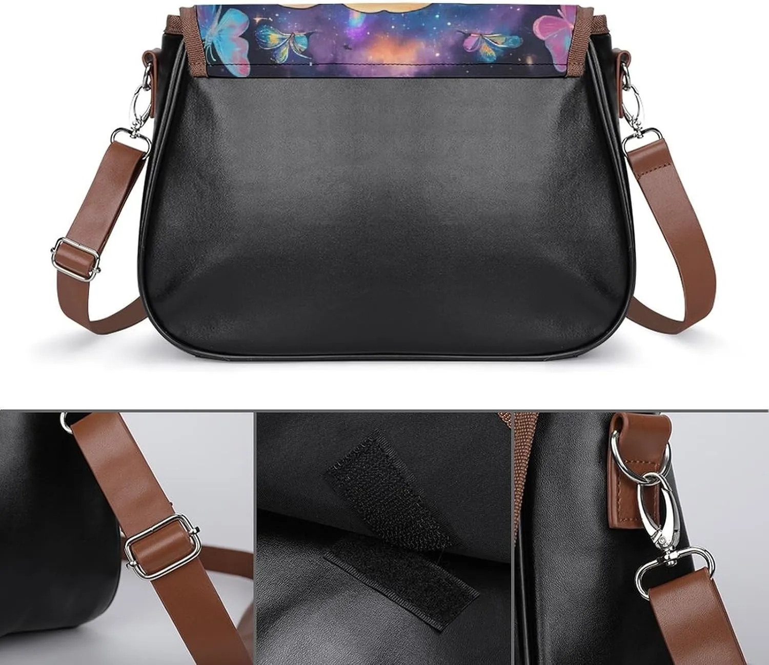 PU Leather Small Crossbody Bag, Waterproof Shoulder Bag Travel Cellphone Purse Handbag