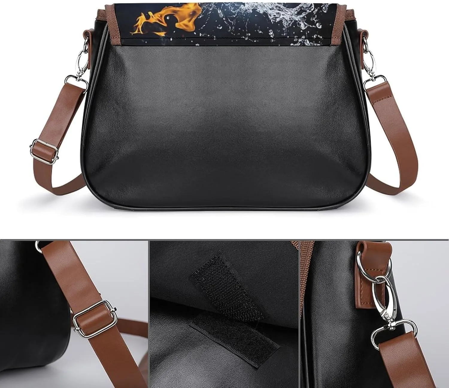 PU Leather Small Crossbody Bag, Waterproof Shoulder Bag Travel Cellphone Purse Handbag