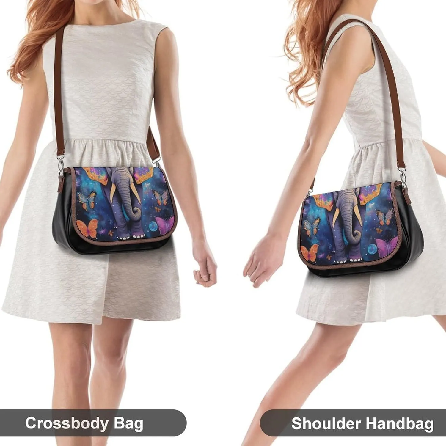 PU Leather Small Crossbody Bag, Waterproof Shoulder Bag Travel Cellphone Purse Handbag