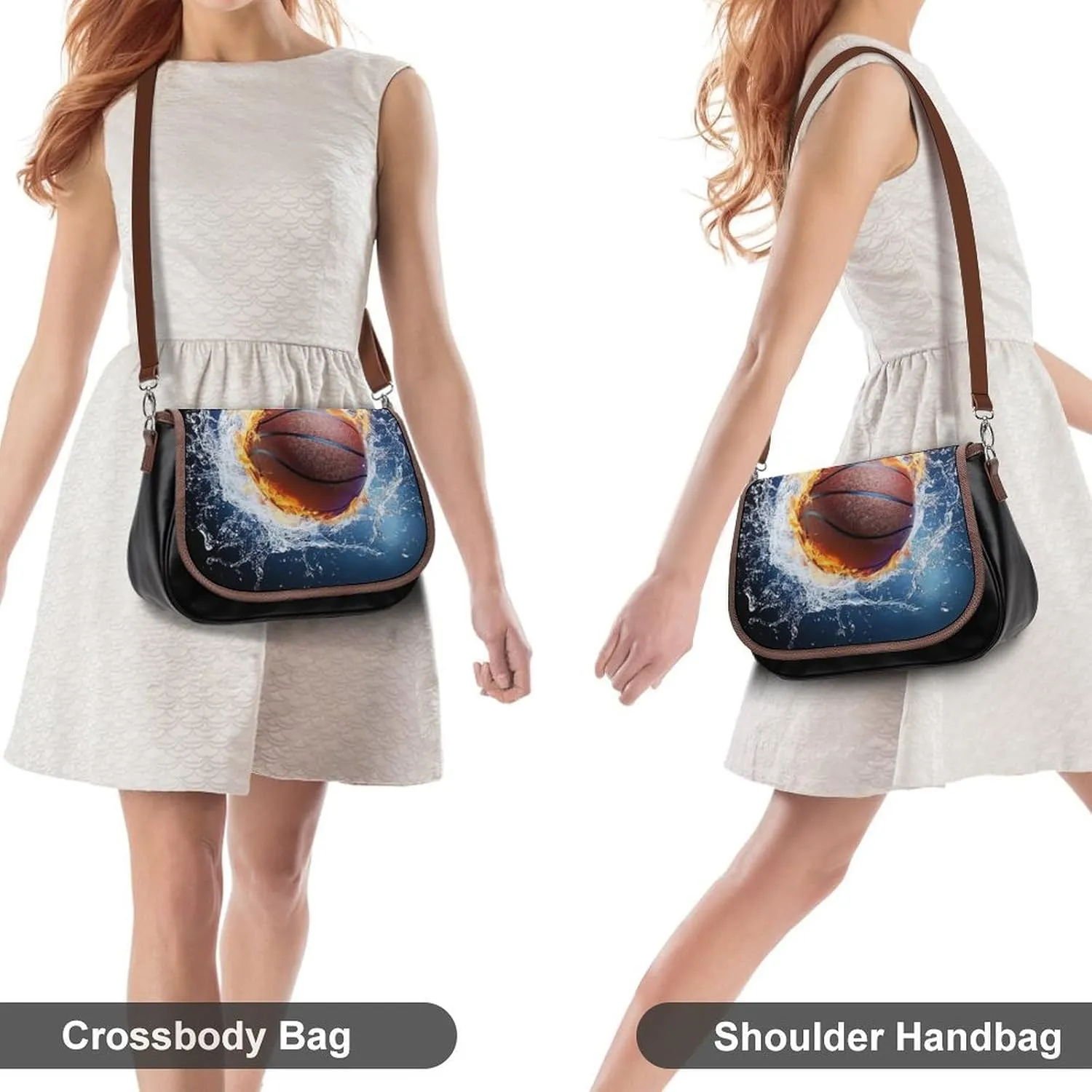 PU Leather Small Crossbody Bag, Waterproof Shoulder Bag Travel Cellphone Purse Handbag