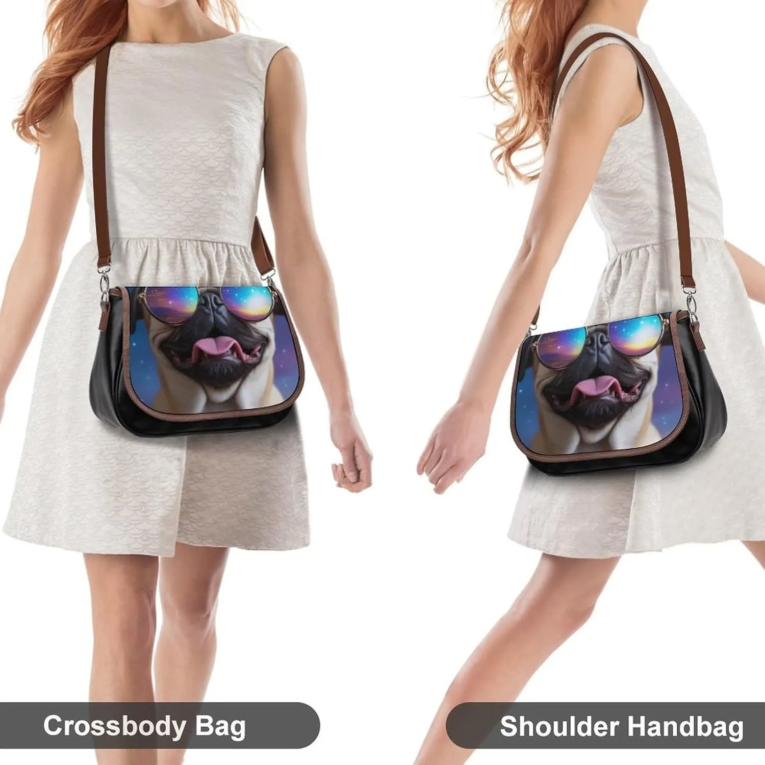 PU Leather Small Crossbody Bag, Waterproof Shoulder Bag Travel Cellphone Purse Handbag