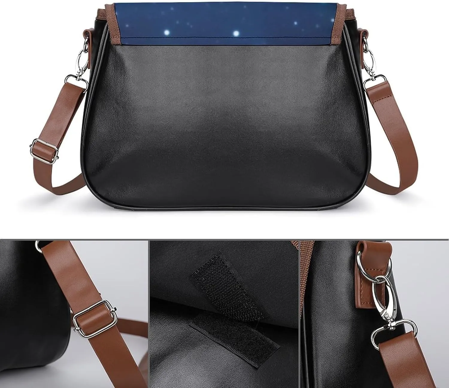 PU Leather Small Crossbody Bag, Waterproof Shoulder Bag Travel Cellphone Purse Handbag