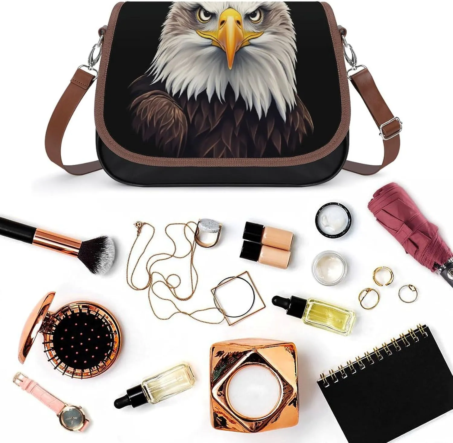 PU Leather Small Crossbody Bag, Waterproof Shoulder Bag Travel Cellphone Purse Handbag