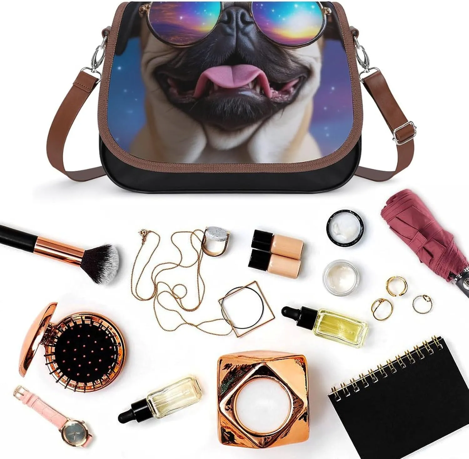 PU Leather Small Crossbody Bag, Waterproof Shoulder Bag Travel Cellphone Purse Handbag