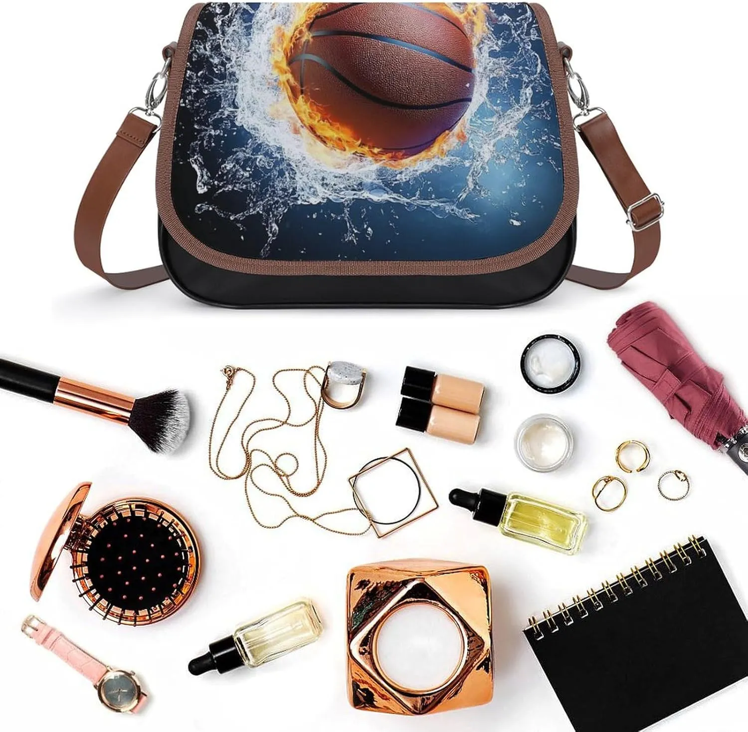 PU Leather Small Crossbody Bag, Waterproof Shoulder Bag Travel Cellphone Purse Handbag