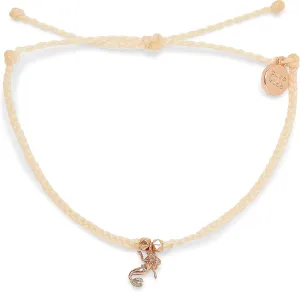 Pura Vida Rose Gold-Plated Disney Ariel Charm Bracelet - Adjustable Band, Brand Charm - Vanilla