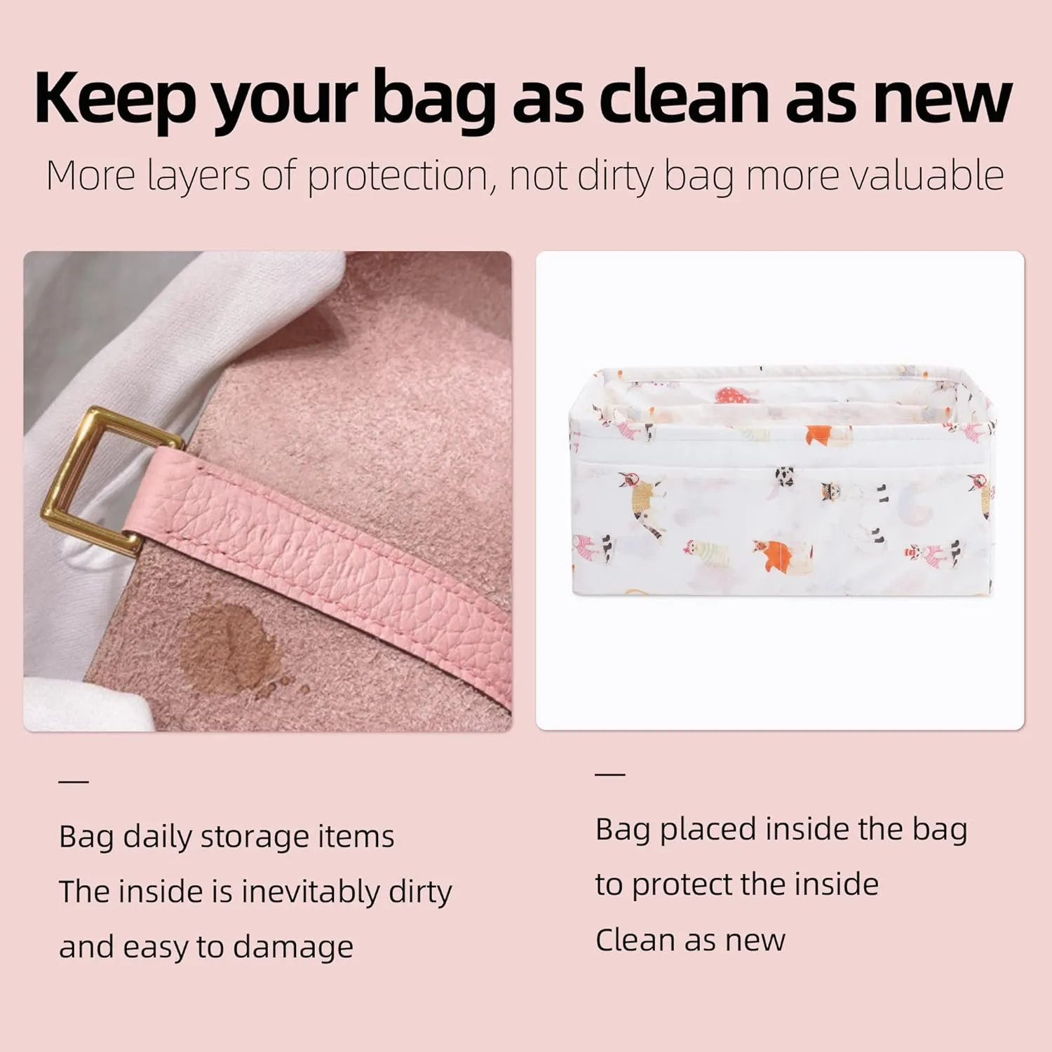 Purse Organizer Insert Fits Bolide 21/25/27/31/35/1923 bags, Lightweight Bag Shaper Liner for Women Luxury Handbag Tote, Soft Inner Bag (BL31, Cat Paradise)