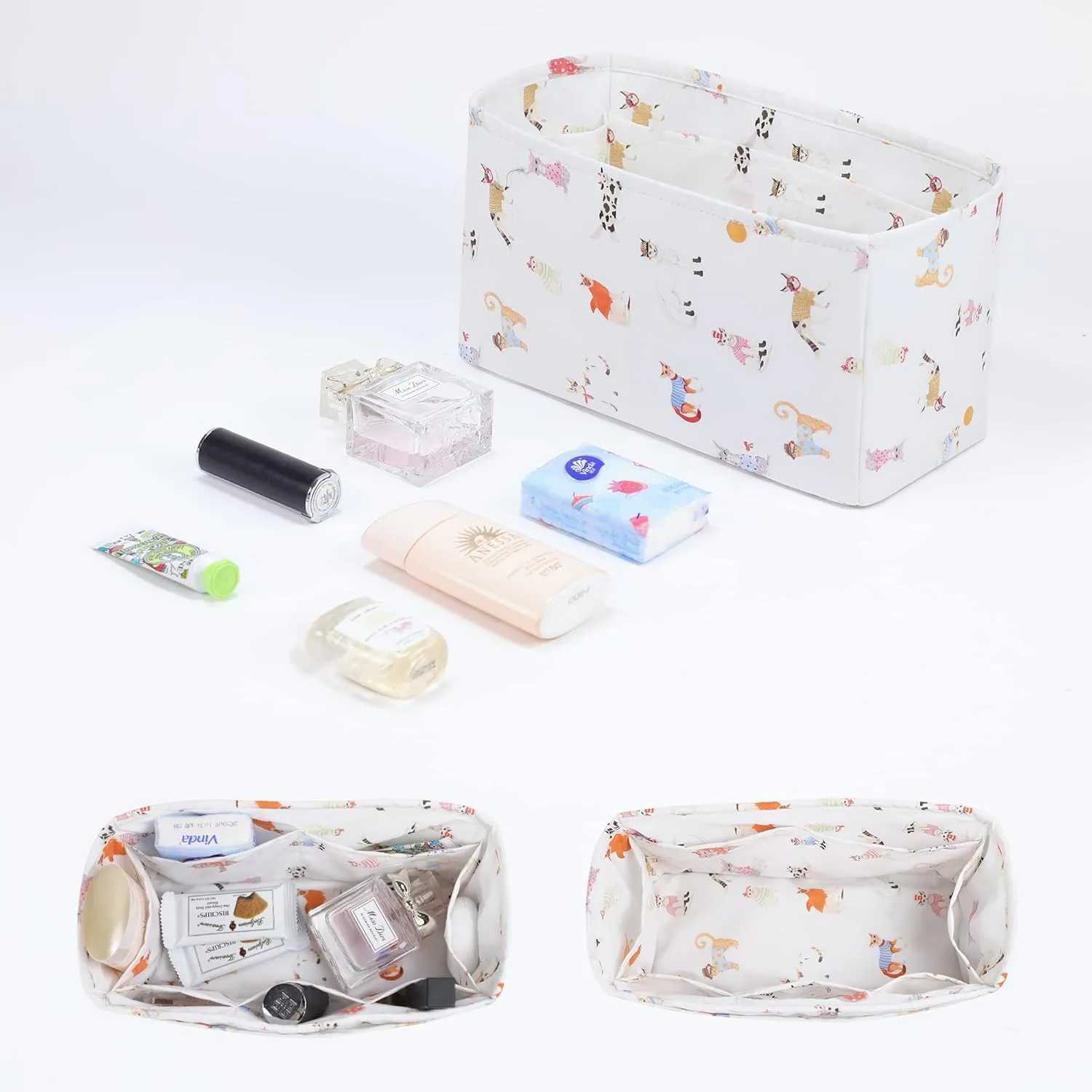 Purse Organizer Insert Fits Bolide 21/25/27/31/35/1923 bags, Lightweight Bag Shaper Liner for Women Luxury Handbag Tote, Soft Inner Bag (BL31, Cat Paradise)