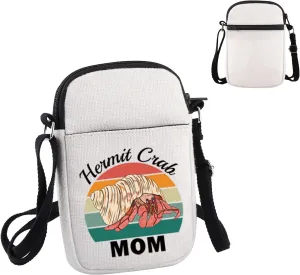 PWHAOO Hermit Crab Lover Gift Hermit Crab Mom Crossbody Bag Hermit Crab Owner Travel Bag Love Hermit Crab Gift