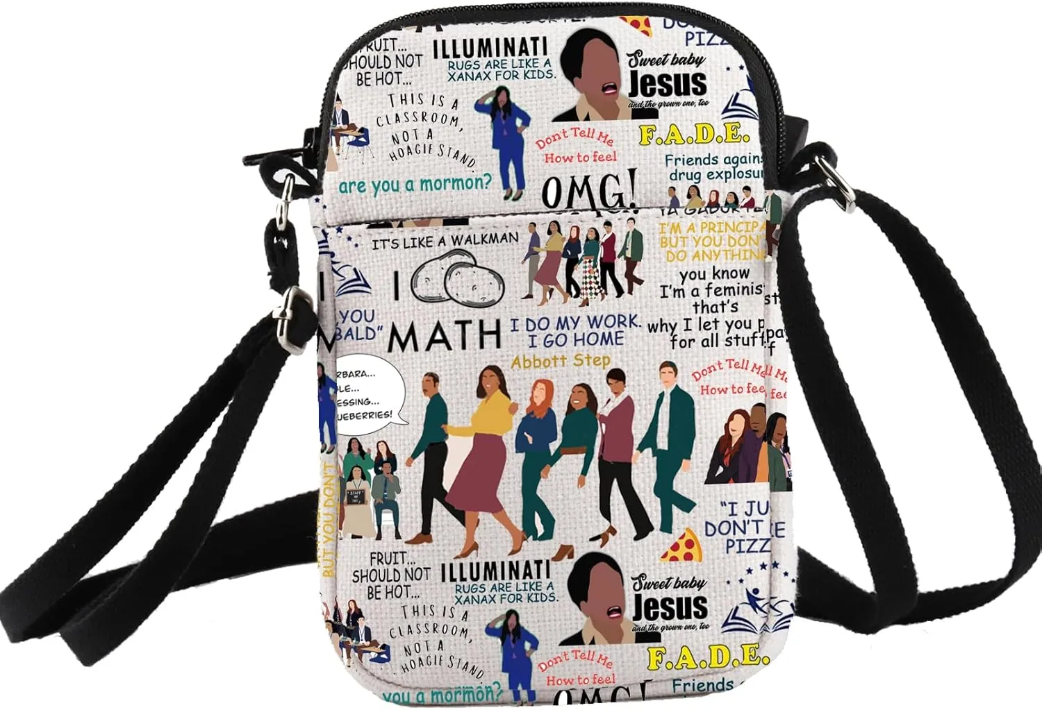 PXTIDY Funny Teacher TV Show Crossbody Bag Principal Janine Fan Gift TV Show Merchandise Cross Body Handbag