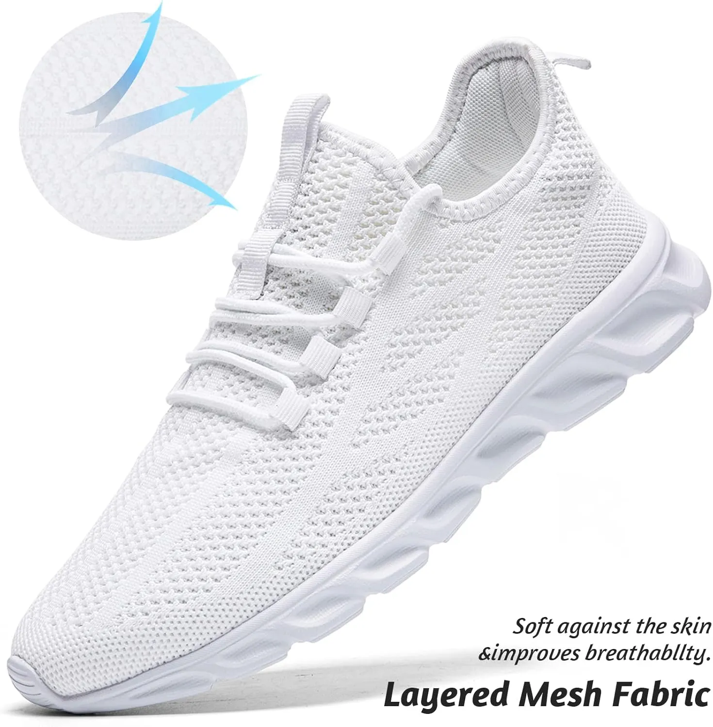 QIJGS Mens Running Shoes Tennis for Men Fashion Workout Athletic Gym Mesh Lightweight Sports Casual Sneakers