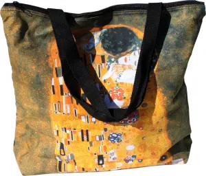 RaanPahMuang Large Shopping Tote Bag The KISS Print Gustav Klimt