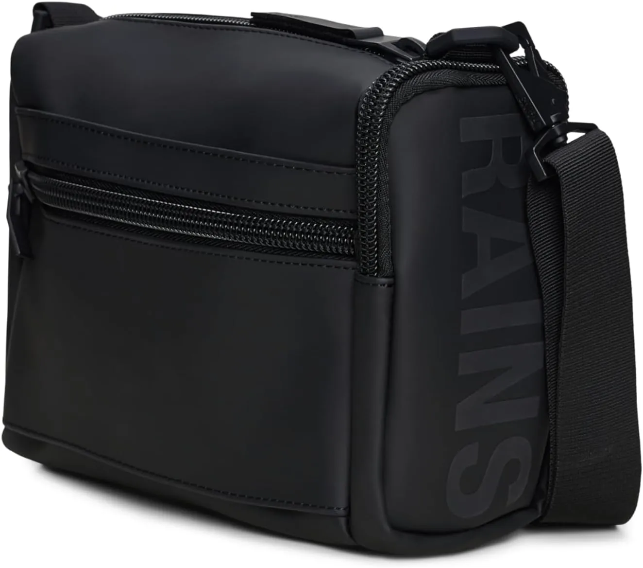 RAINS Black Texel Waterproof Crossbody Bag – Versatile Unisex Sling Bag and Fanny Bag Stylish for Men and Women